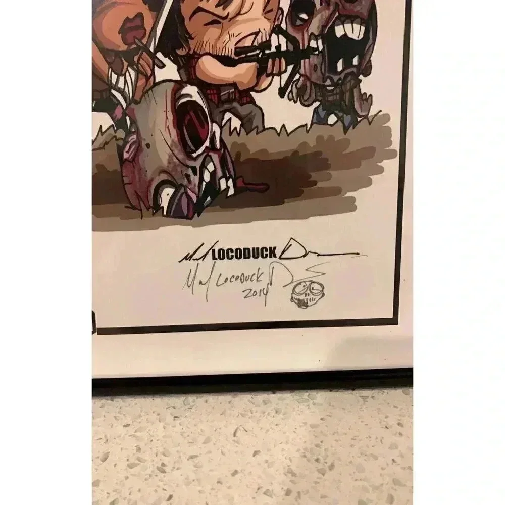 Michael Locoduck Duron‎ 11x14 The Walking Dead caricature print with signature
